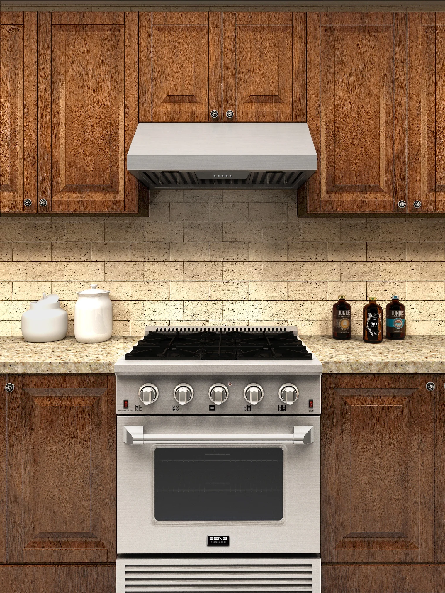 SENG ETL certified black titanium professional range  6 burner 30&36&48 inch free standing gas cooker