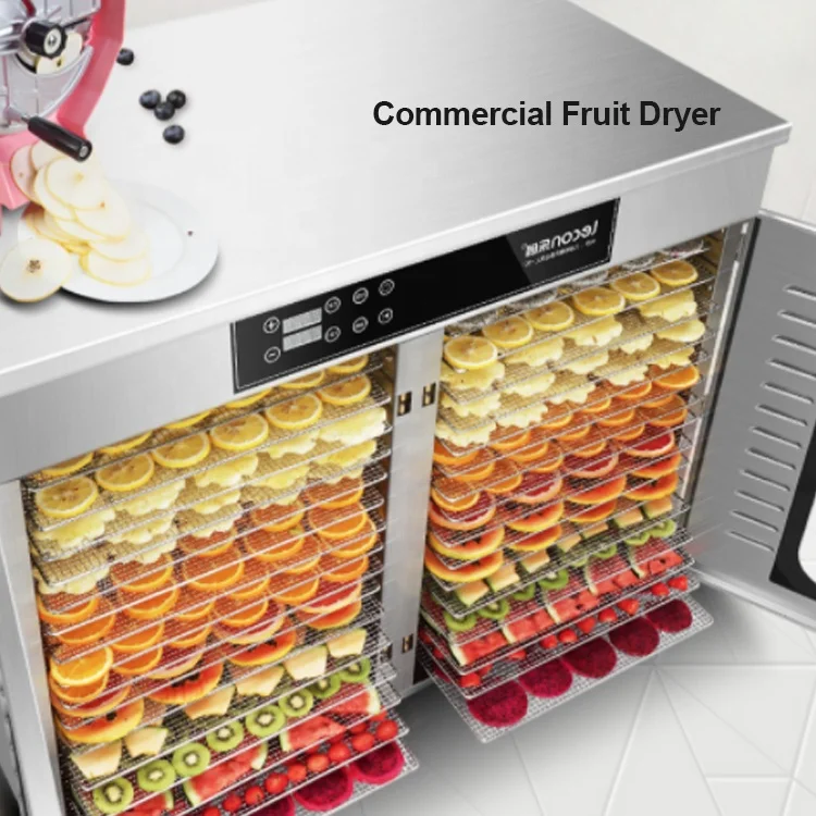 Lecon Commercial Horizontal Tabletop 32 Trays Stainless Steel Fruit Meat Food Dehydrator