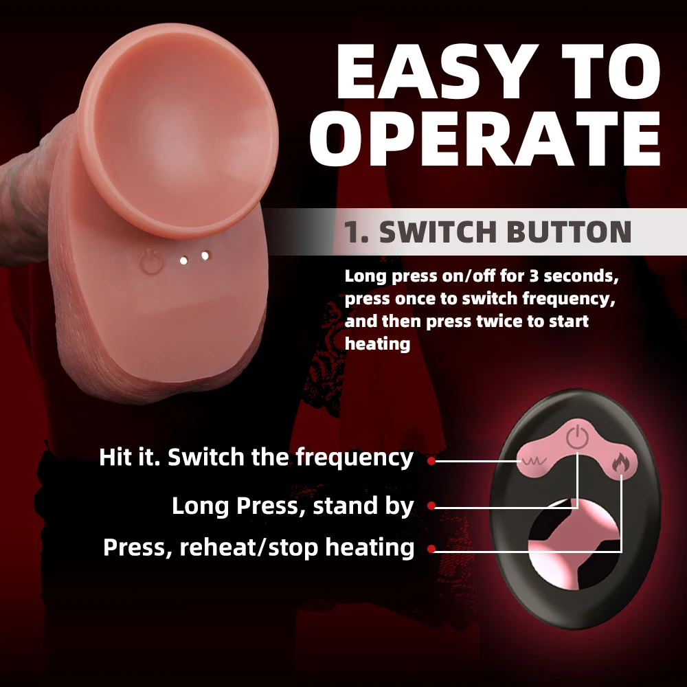 Super Realistic Silicone Dildo Strong Telescopic Heating Vibrator For Women G spot Massager Big Dick Penis Adult Sex Erotic Toy