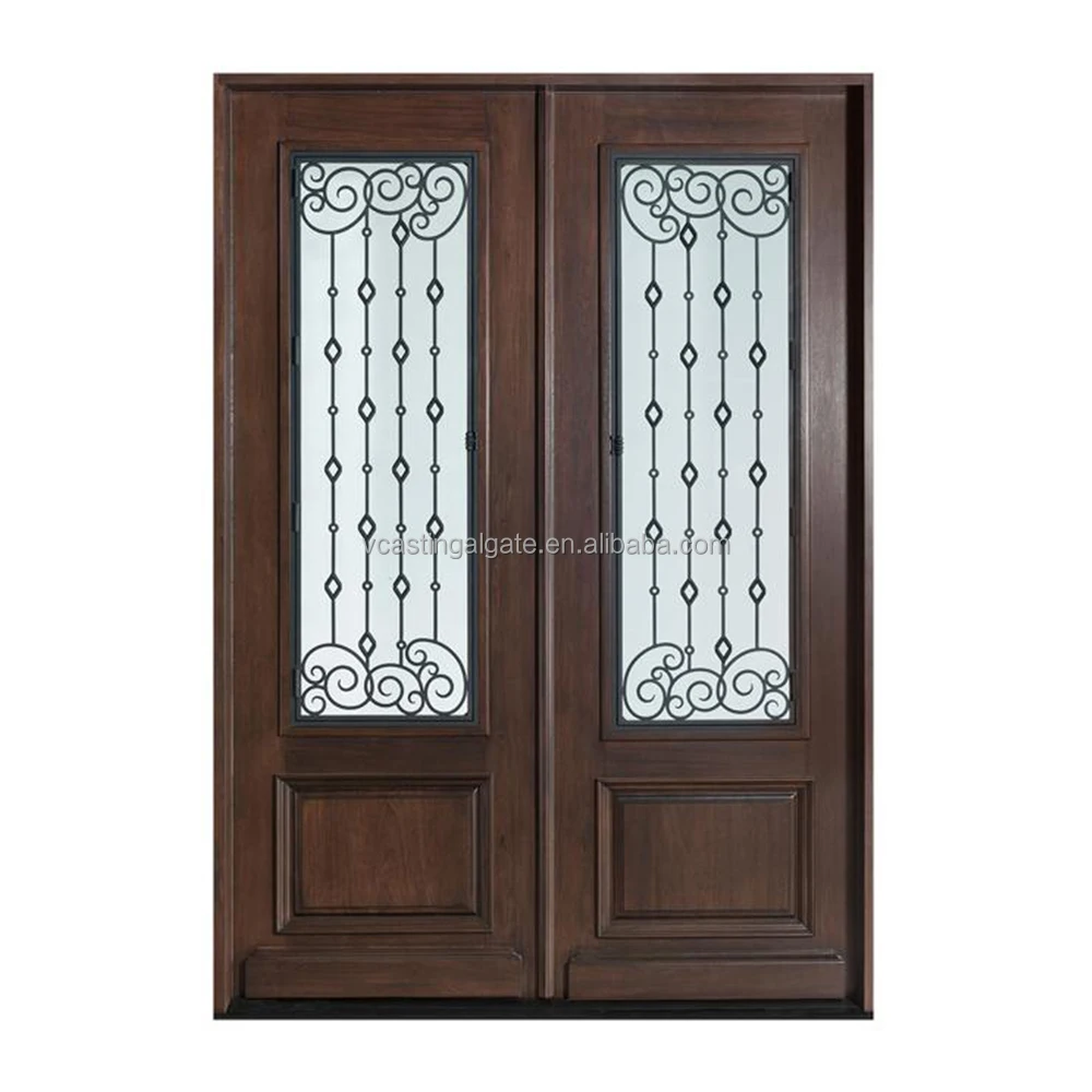 High Quality Porta Fancy Turkish Security Doors Front Entry Metal Door Pivot Modern Wrought Iron French Doors