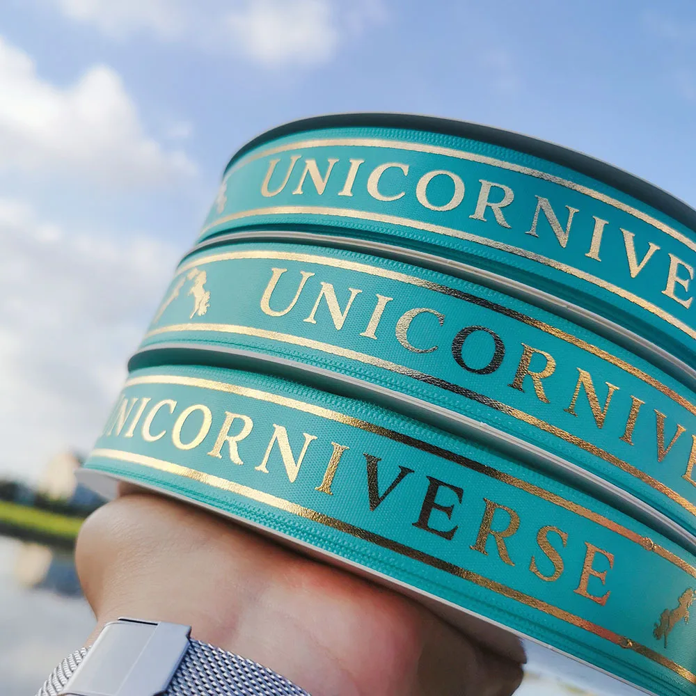 Custom logo printed china grosgrain satin tape custom luxury gift jewelry package box with ribbon