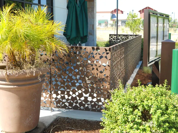 brown timber privacy panel modern uk decorative metal aluminum in wooden quality door designs garden fence courtyard fencing