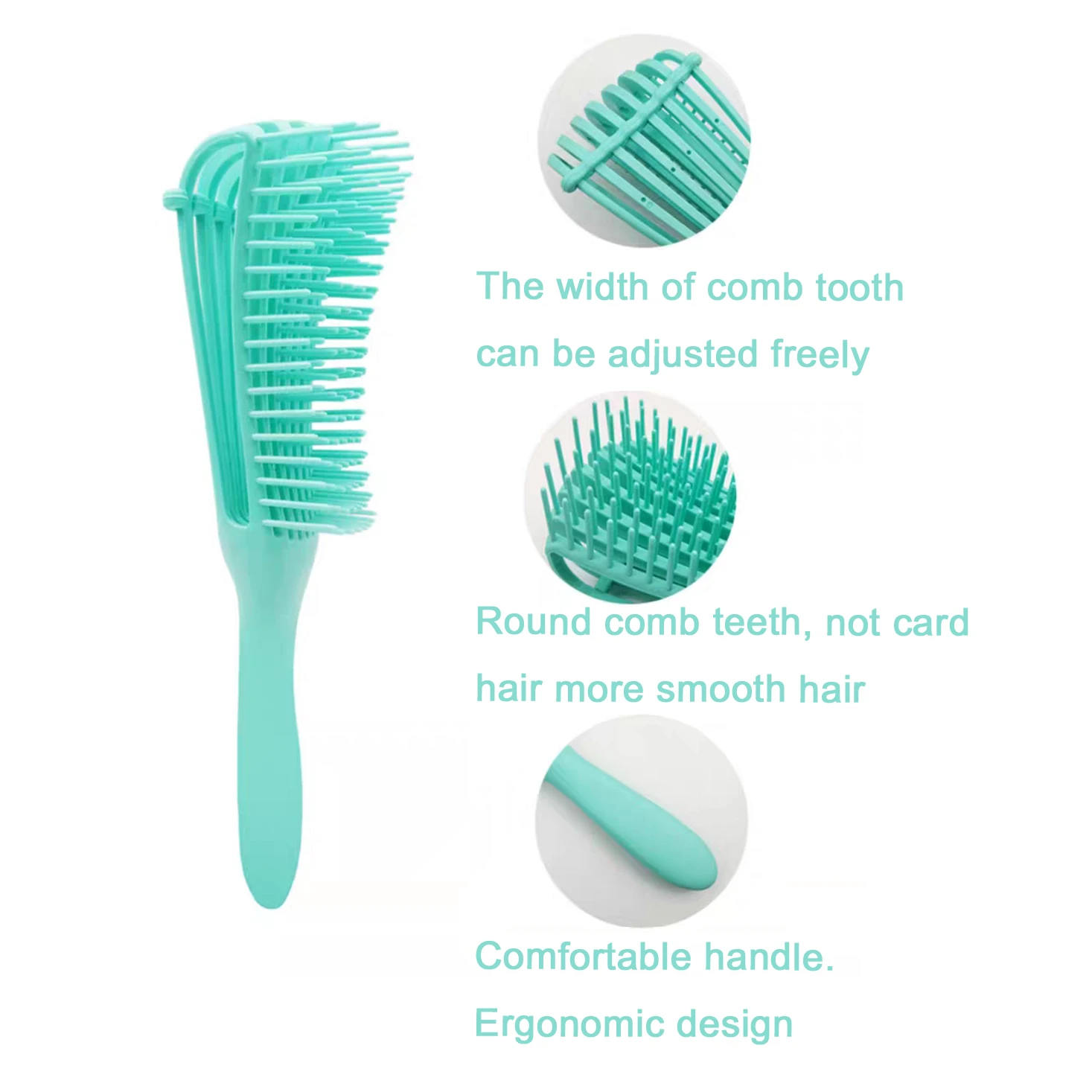 8 Rows Octopus Hair Brush Comb Salon Anti-Static Scalp Massage Vent Flexible Hair Brush