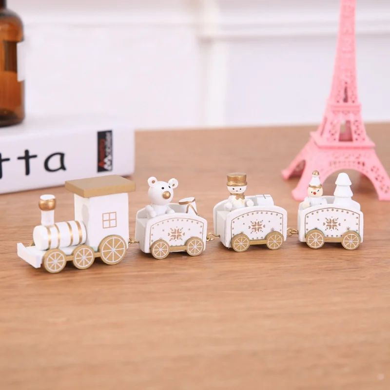 
Wooden Christmas Train Festival Gifts for New Year Children Toys Xmas Decoration 