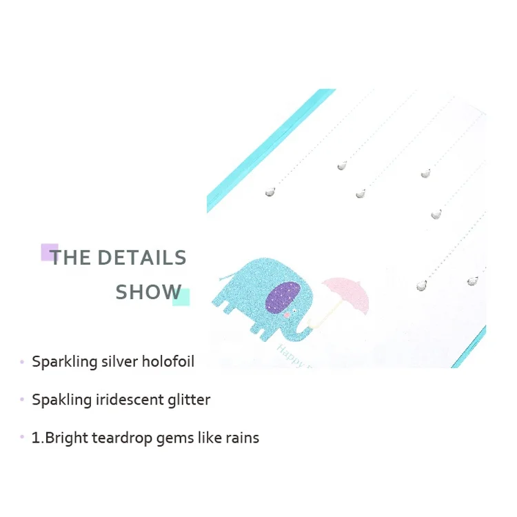 Free Samples Birthday Cards, Handmade Cute Elephant Greeting Cards With Gems