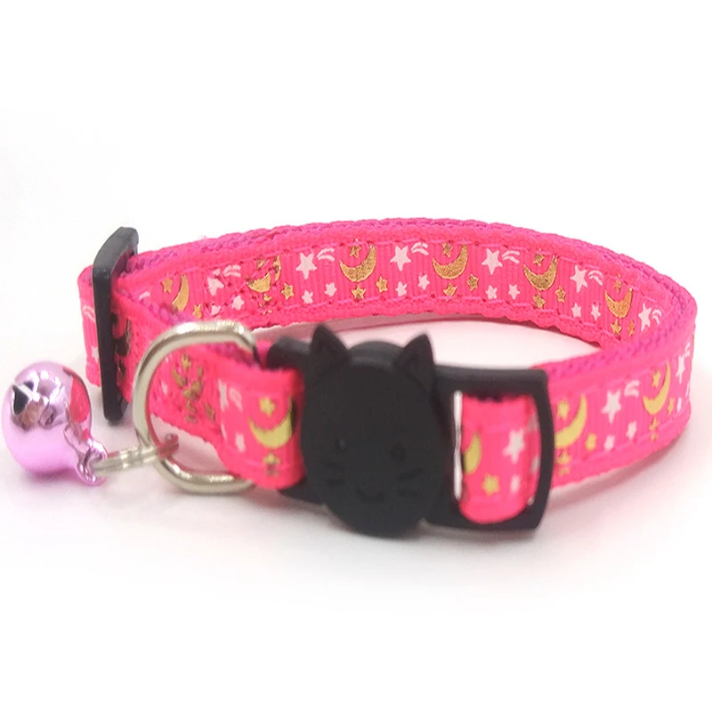 
2021 Cross-border New Pet Supplies Cat Collar Colorful Bell Cat Face Safety Buckle 