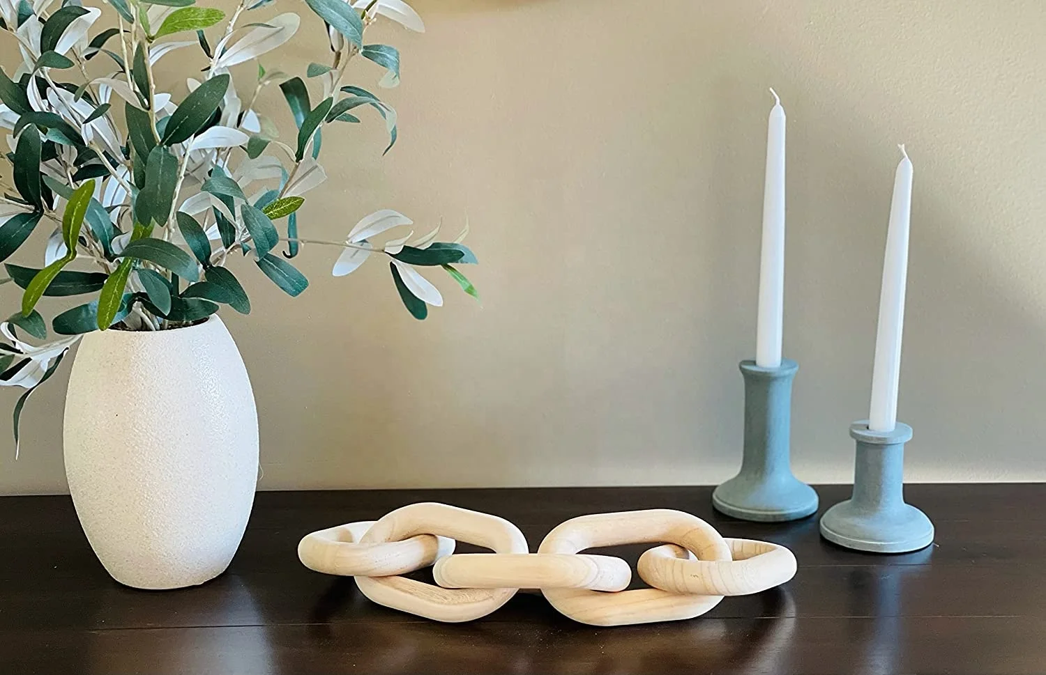 Wood Chain Link Wood Mantle Decor 5 Wood Chain Links Rustic Modern Home Decor  Natural Wood Decor, Entryway Decorations, Modern Decor