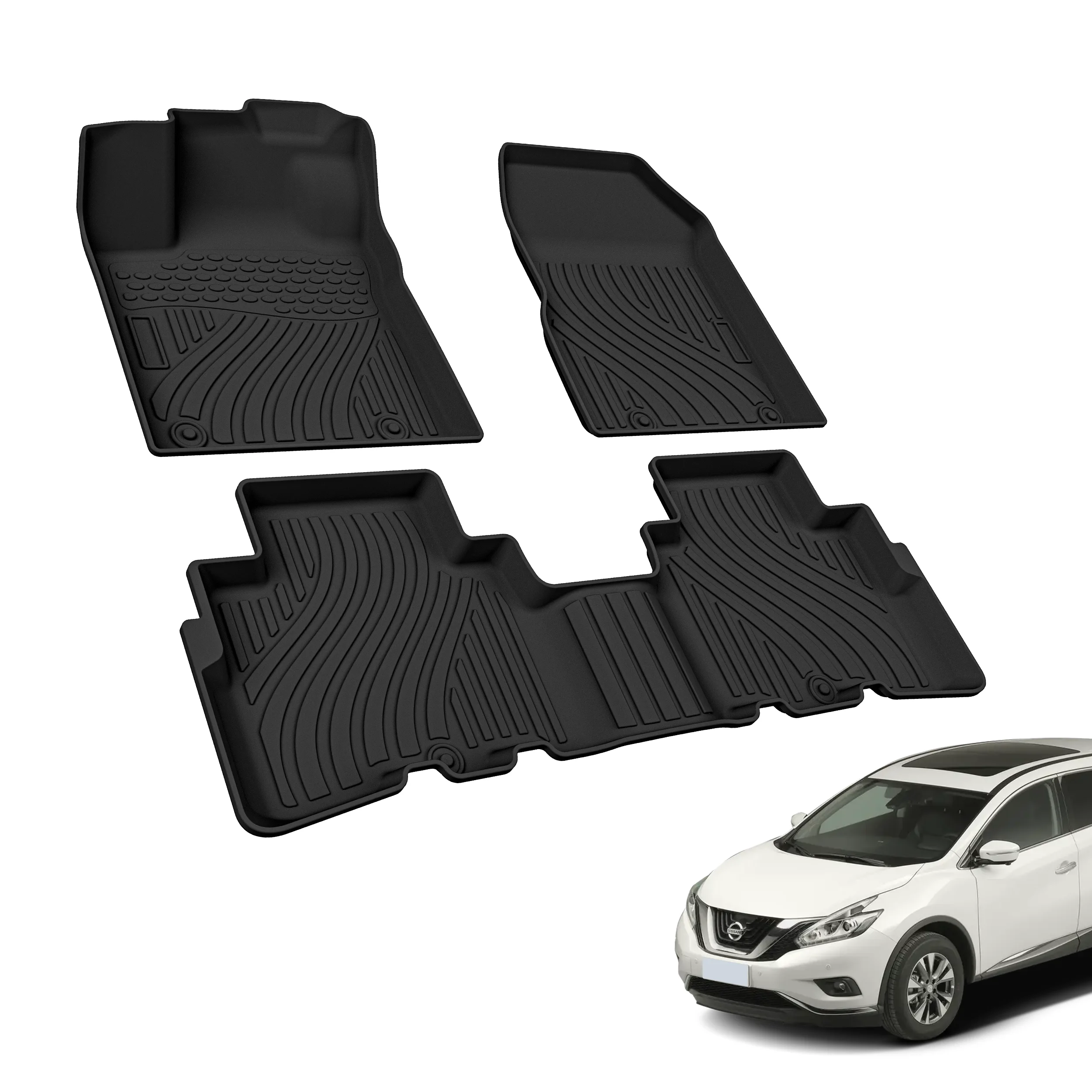 Custom logo safety and environmental protection 3d tpe car floor mat no odor vehicle floor mat For NISSAN Murano