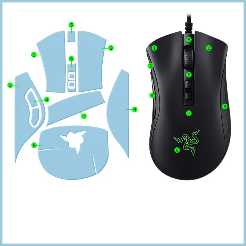Mice Sticker Anti-Slip Mouse sticker For DeathAdder Pro V2 Gaming Mouse Printed Full / Half cover