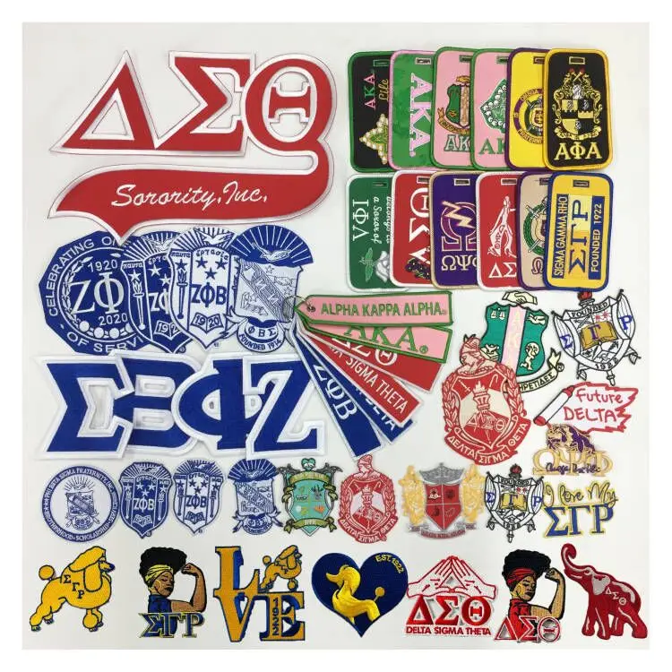Custom Greek Letters Chenille Patches Greek Patches Heat Applied Fraternity Sorority Greek Letters Embroidery Patches
