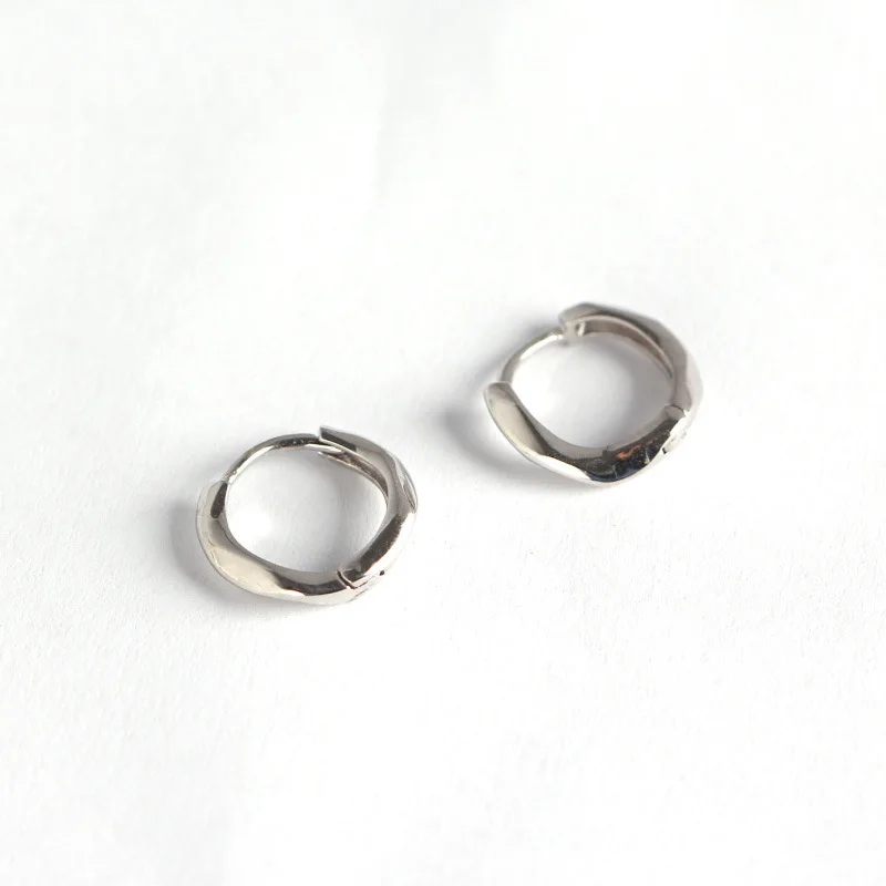 INS design jewelry Wholesale Sterling Silver Korea Style 925 Silver hoop huggie Earring Silver women Jewelry