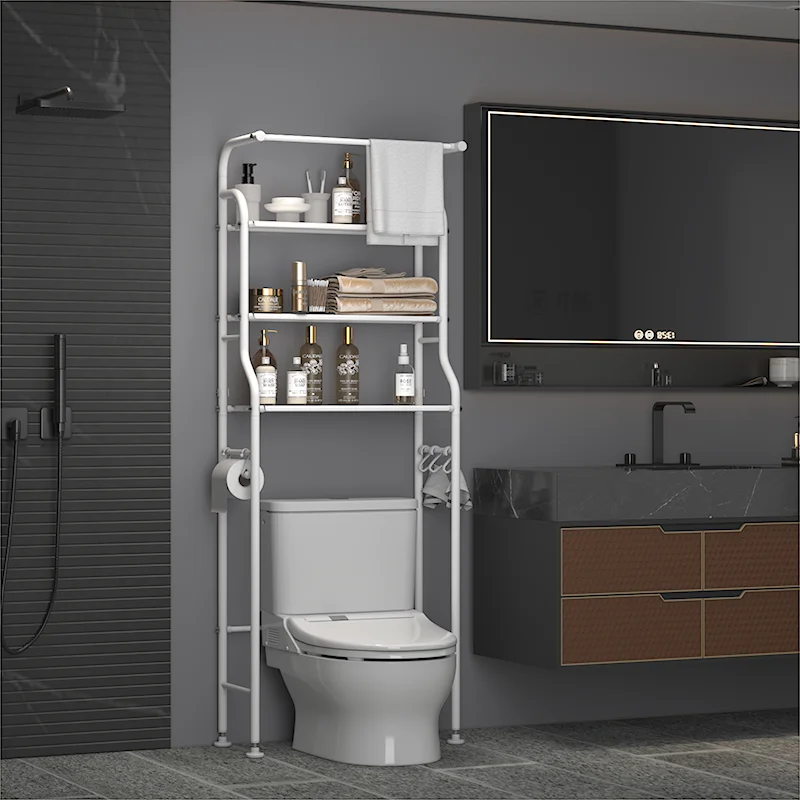 Factory Direct Toilet Storage Rack Portable Metal Multifunction Toilet Stand Organizer Bathroom Toilet Shelf Rack
