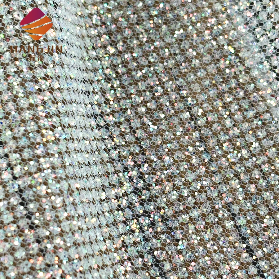 Hot Selling Competitive Price Ivory Bridal Fabric Sparkle White Mesh Fabric Super Dense Sequins Glitter Tulle Fabric Roll