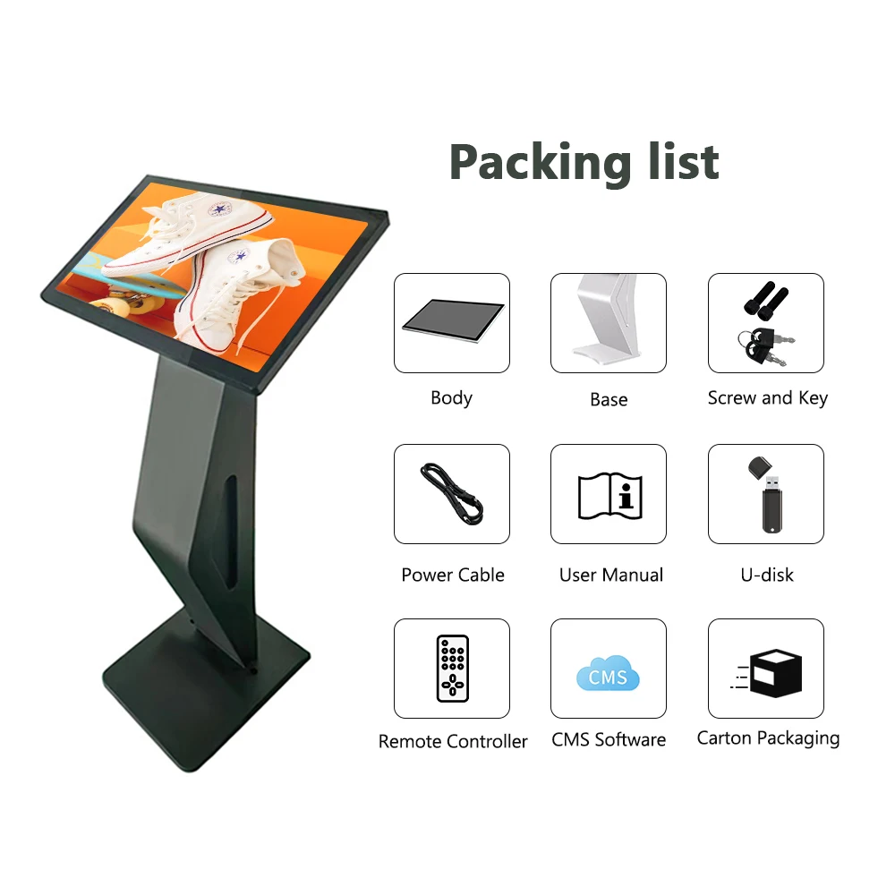 27 32 дюймов HD Крытый вертикальный планшет Android Digital Signage рекламный экран воспроизведения видео для стойки регистрации отеля