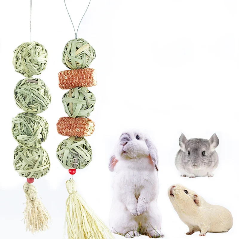 Морковные тканые мячи для жевания травы игрушки кроликов прочные прорезывания зубов игровые маленькие животные хомяк морская свинка игрушка коренной корень