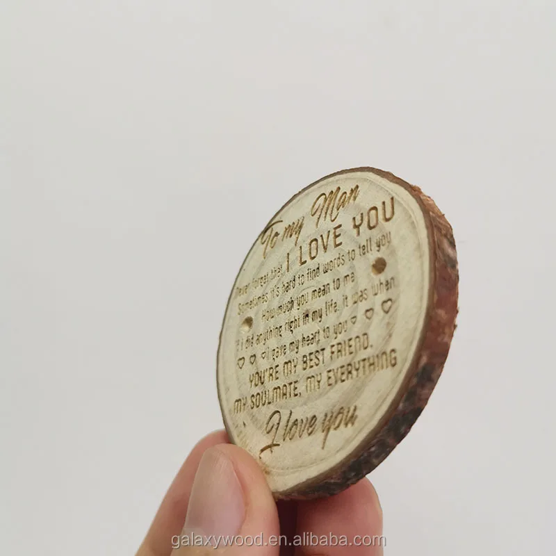 wholesale engraved logo  Craft Natural  thin Wood Slices for Christmas Wedding Ornament