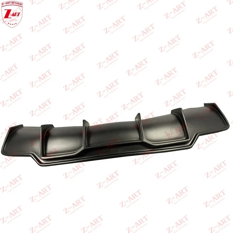 Z-ART Dry Carbon Fiber Rear Diffuser  For Tesla Model 3 Prepreg Carbon Fiber Rear Lip For Model 3 Tail Bumper Low Spoiler