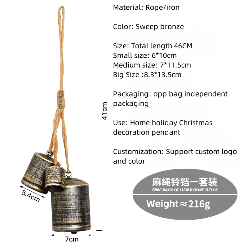 Железные колокольчики в стиле ретро украшают дверь на елку кулон Джингл металлические поделки