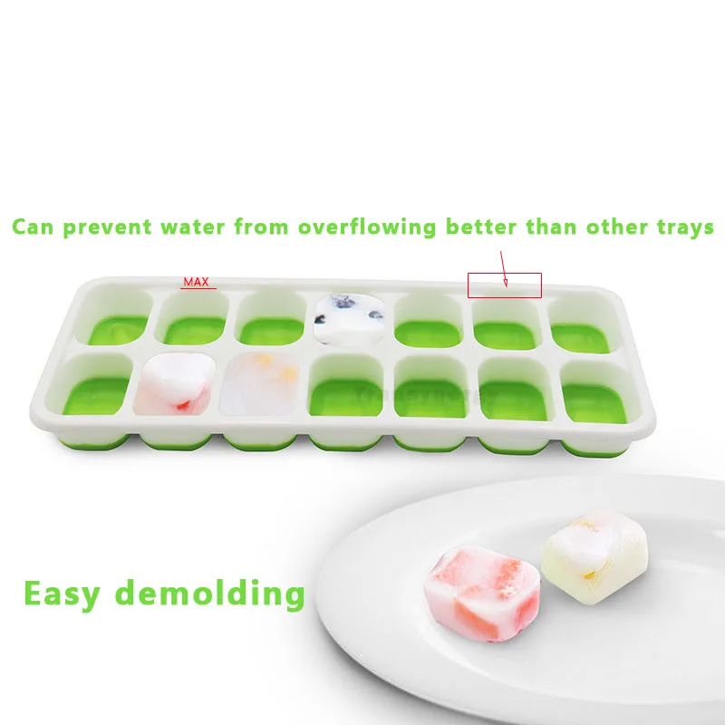 2025 Hot Selling Ice Cube Tray with Lid Easy-Release Square BPA Free Ice Maker Cube Molds