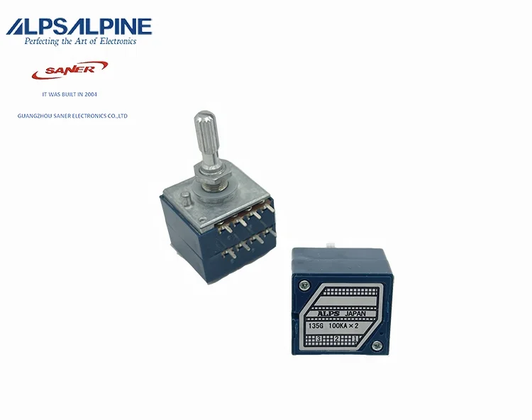 ALPS RK27112A00BD 100K 27mm Size  Metal Shaft Type RK27 Series Made in Japan Rotary Potentiometer