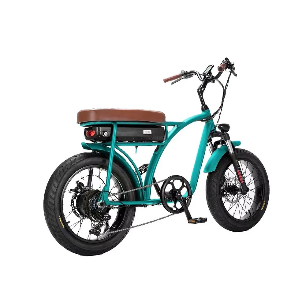 Long Seat Full Suspension Retro Ebike 1000w Fat Tire Electric Bike 20 * 4.0inch Fat Tire Electric Mountain Bike for Adults