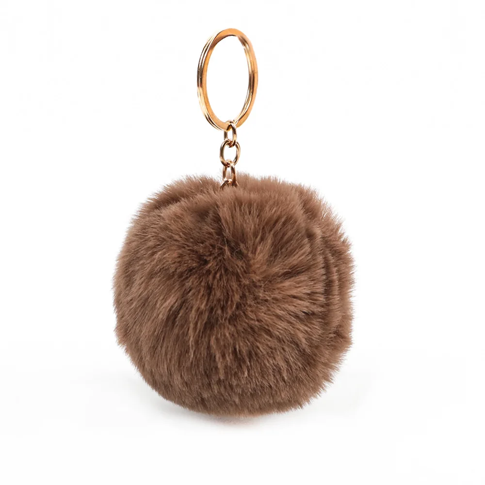 Wholesale Faux Rabbit Fur Pom Pom Keychain, Fluffy Keychain Pom Pom, Furry Keychains Pom Pom