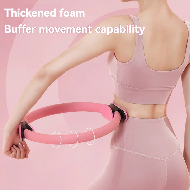 Adjustable factory wholesale new high quality gym pilates yoga training magic circle ring with soft eva double handle