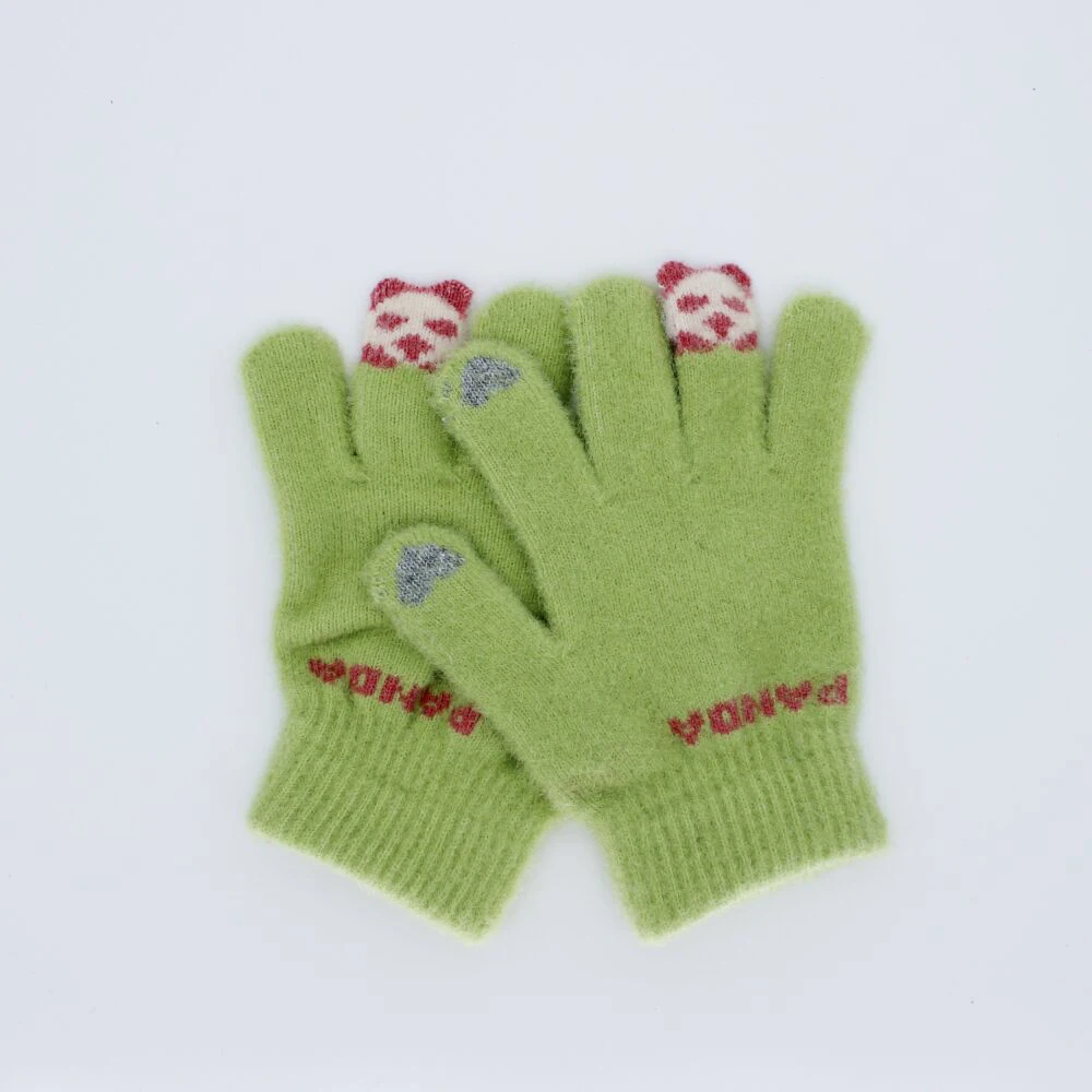 cheap price acrylic Knit touch screen jacquard warm kids winter gloves