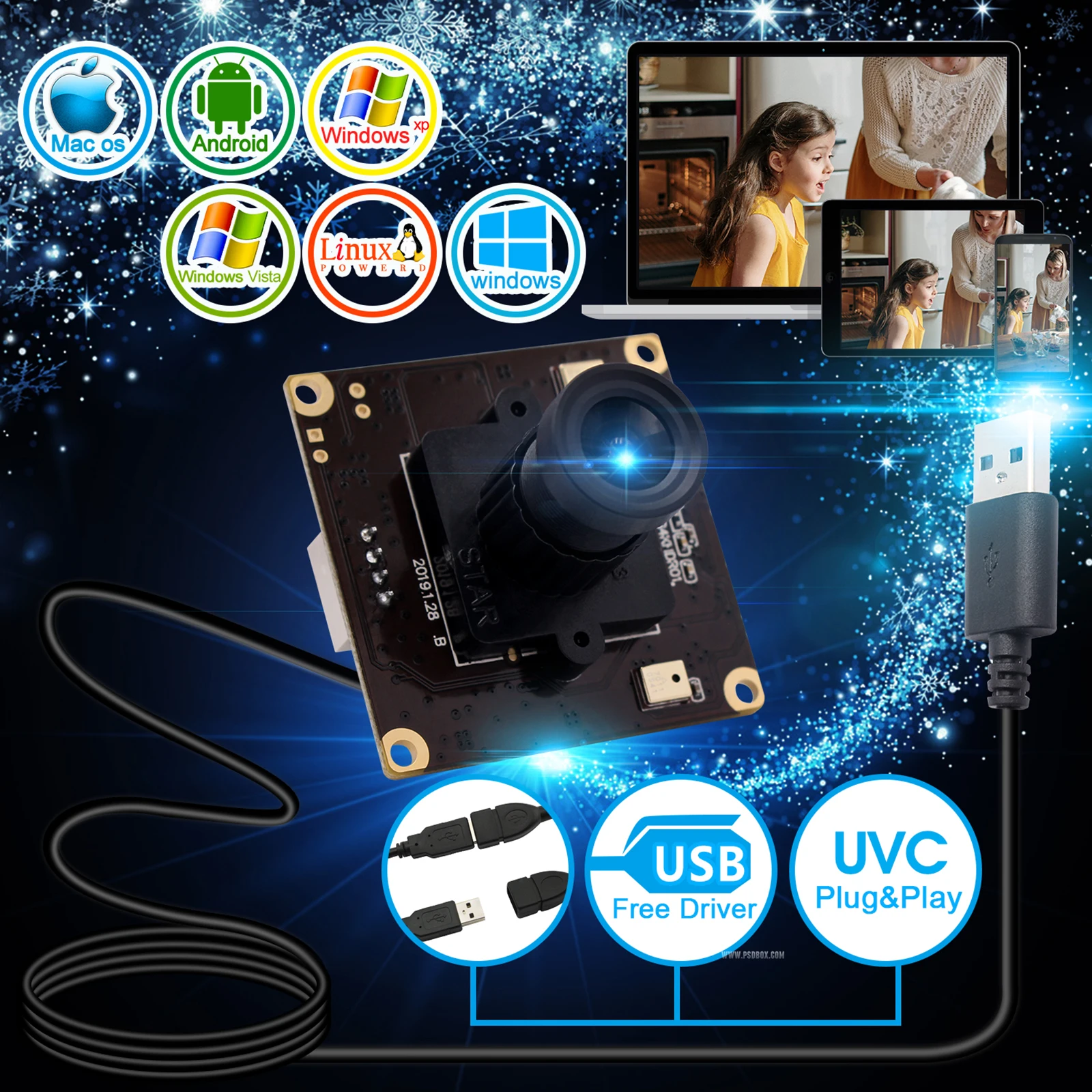 ELP 4K 30fps Camera Sony Sensor High Resolution Video Webcam CCTV Security Mini Board USB Camera Module For Windows Linux Mac