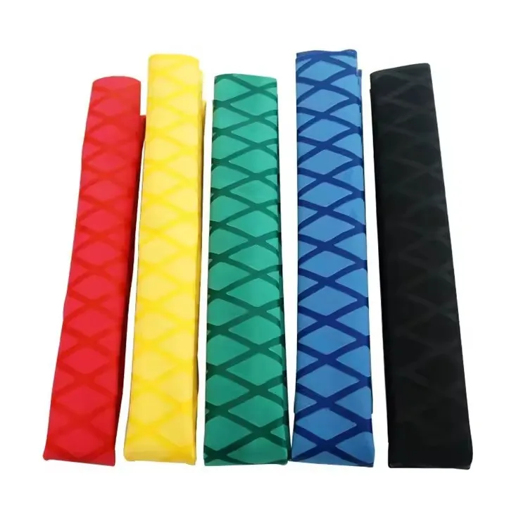 15-50mm/1m Non-slip Heat Shrink Tube Rod Cover Textured Heat Shrinkable Sleeve For Fishing Rods Badminton