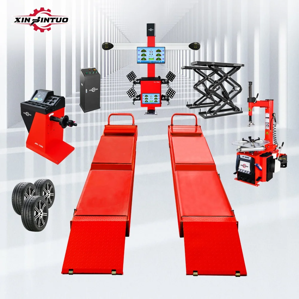 Xinjintuo sale A full set of car lift 3d wheel alignment Tire changer machine and wheel balancer combo