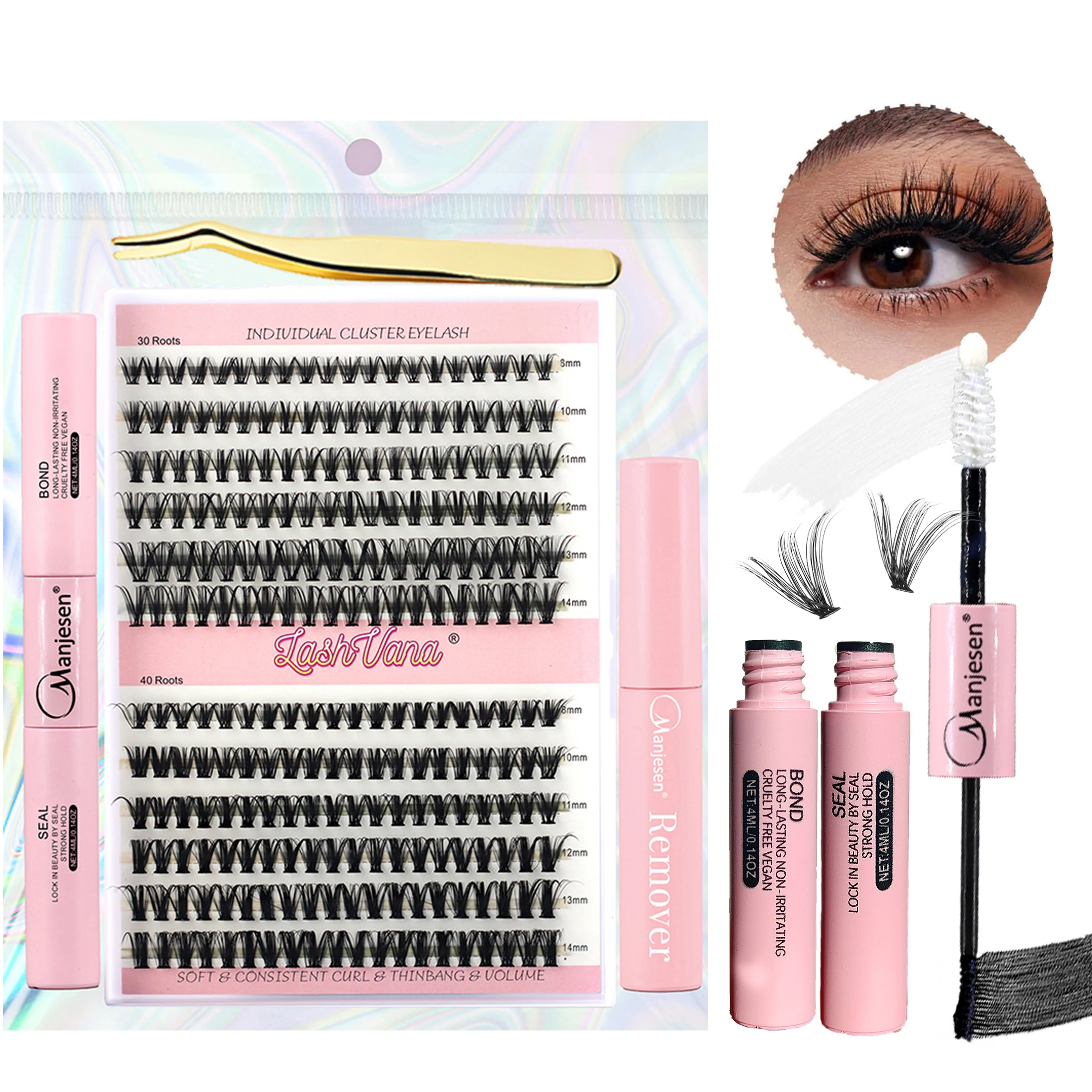 Wholesale private label Individual Eyelash Clusters pre cut segmented lashes new diy eyelash extension kits