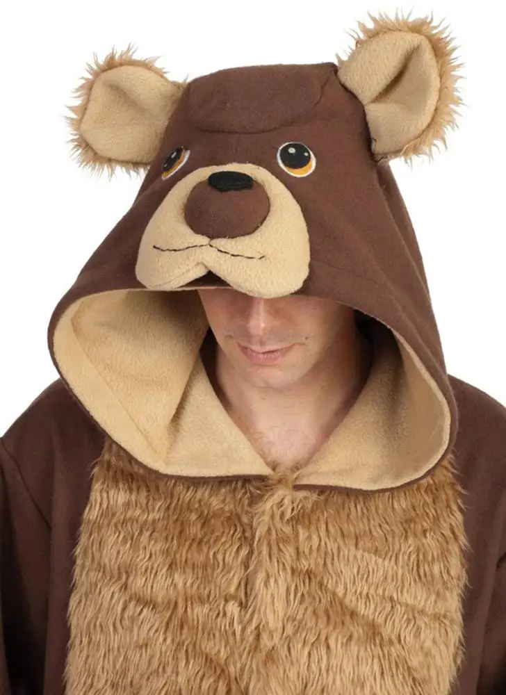 Manufacturer custom animal fancy dress adult plush mascot head teddy brown bear costume