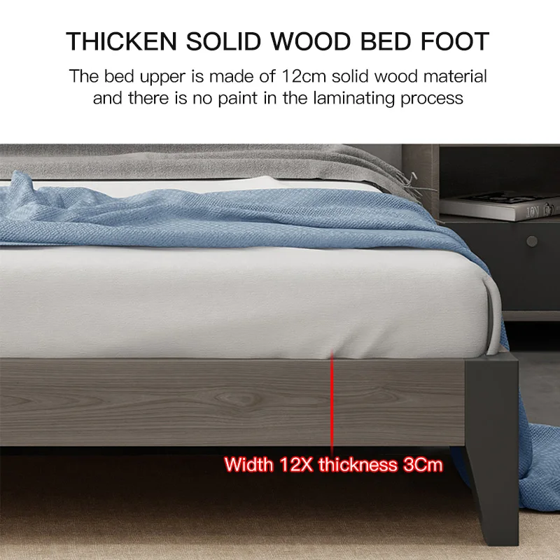 
Modern Bedroom Furniture Multifunction Leather wood Storage Bed set 