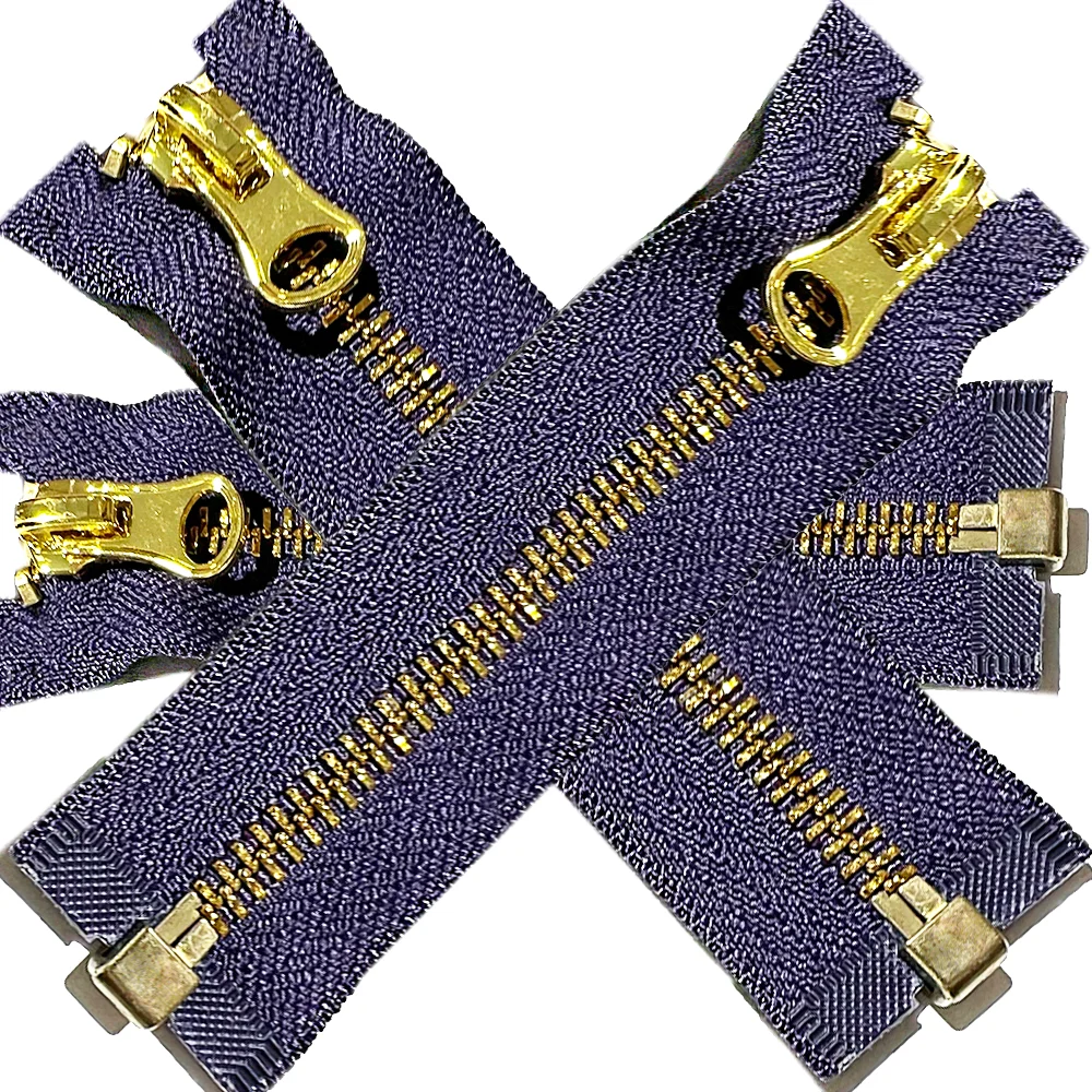 Молнии аксессуары на заказ молния открытый конец M5 # чай золотой цвет Y металлические латунные зубья металлическая молния для джинсов сумок курток