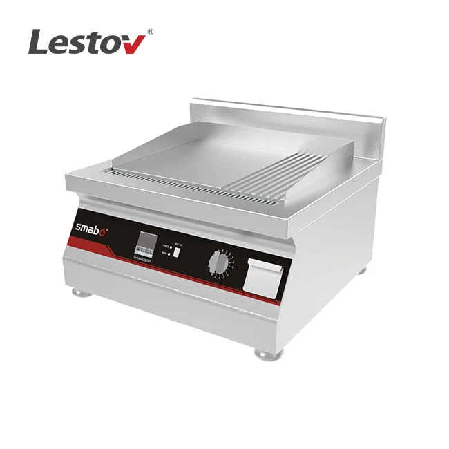 220V CE Verified Countertop Commercial Electric Induction Griddles Grills for Restaurant