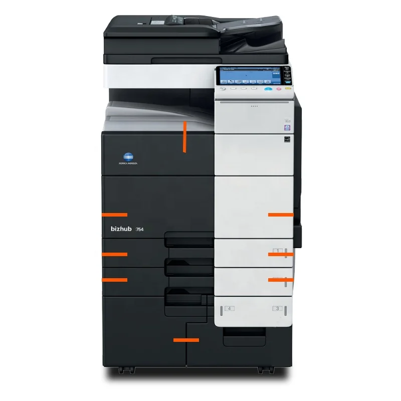 Konica minolta bizhub 657 754 654e 754e A3 high speed commercial black and white laser copier used refurbished 90% new