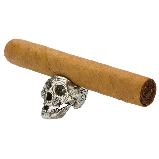 Cigar holder Metal white copper portable cigar holder ring accessory (1600388109857)