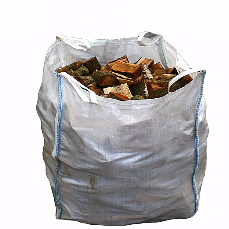EGP Factory Firewood Super Sack FIBC 1000-2000kg Bulk Jumbo Bag u-panel Breathable Firewood Can Loading Flat Bottom Discharge