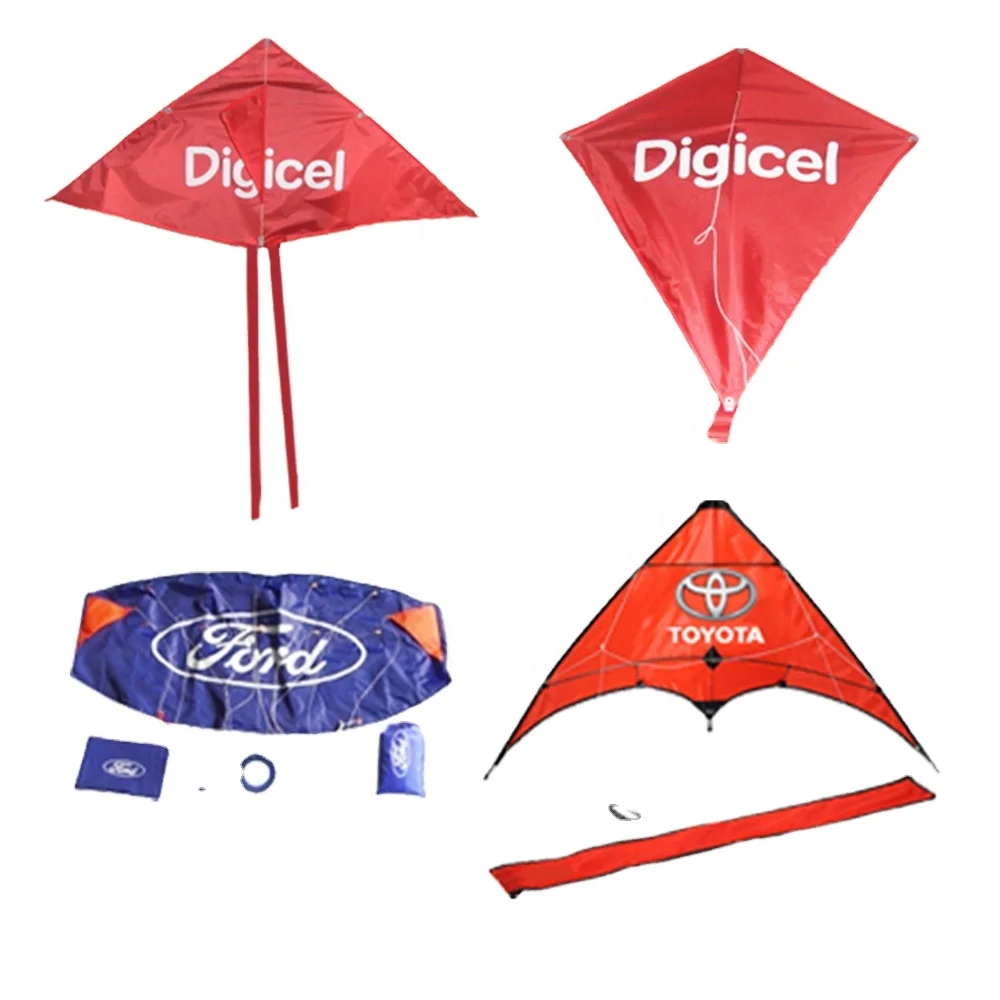 Wholesale chinese custom easy flying promotion  advertising kite with logo from kite factory