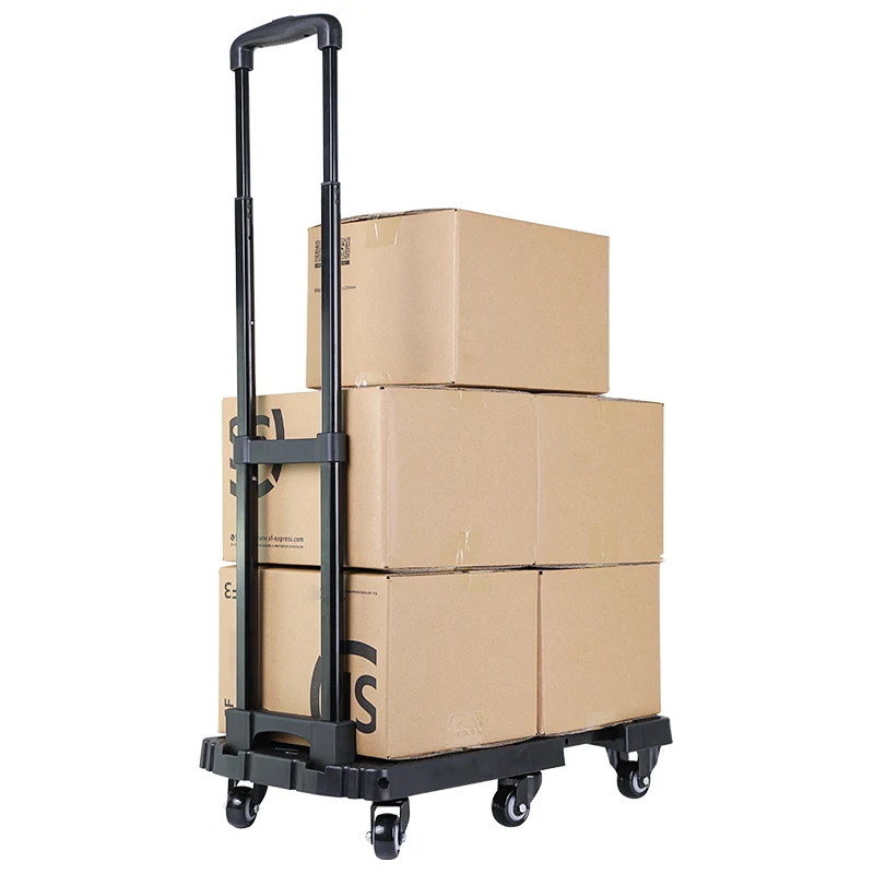 BAOYU 200kg Heavy Duty Platform Trolley Folding Truck Transport Hand cart Plastic Folding Flatbed Trolley hand cart