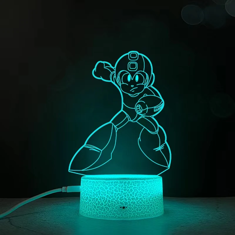 RGB LED Lamp ABS Acrylic Black 3D lamp cracked base Touch Base with USB Cable and Remote Control