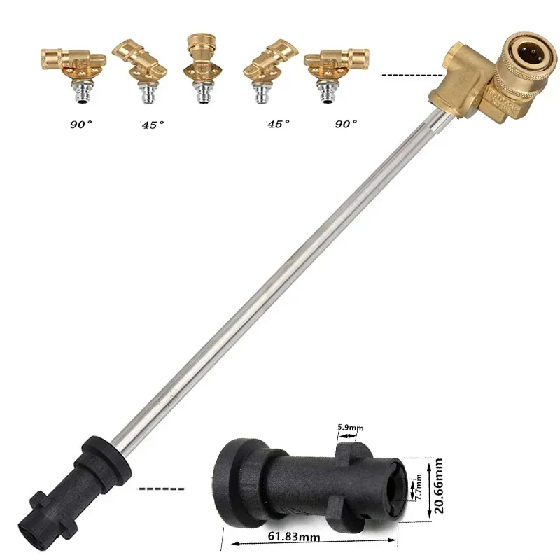 1/4 Inch Rod Jet Car Cleaning High Pressure Water Gun Extension for K2 K3 K4 K5 K7 Lavor YILI Black Decker with Nozzle