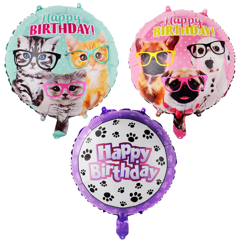 18 Inch Dog Cat Theme Happy Birthday Balloon Dog Paw Aluminum Film Balloon For Pet Birthday Party Decoration Balloons