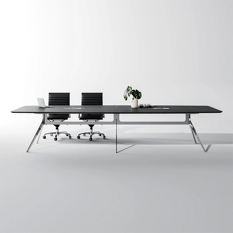 Factory Customized Rectangle Metal Legs Meeting Table Wooden Boardroom Tables Office Conference Table