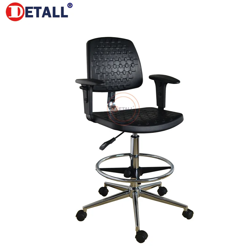 factory Anti-static swivel lift pu chair with esd steel castors