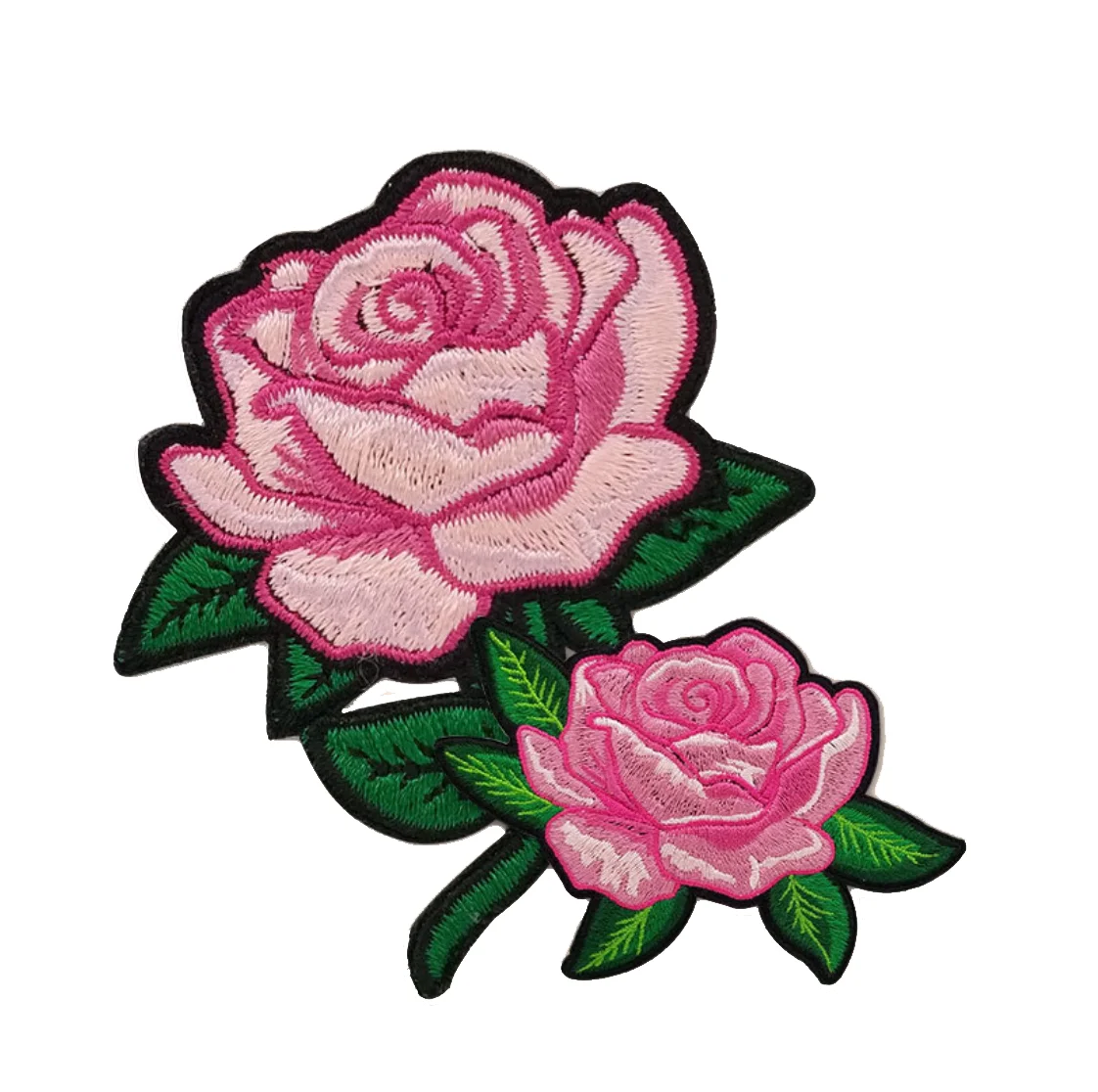 Bulk Custom 3d Self adhesive Iron On Jeans Patch Flower Woven Patches for Clothing