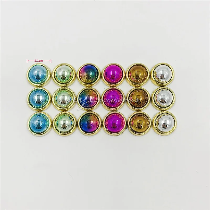 Semi-circular double-layer pearl plastic rivets UV-plated plastic surface iron nails Clothing bags accessories abs rivets