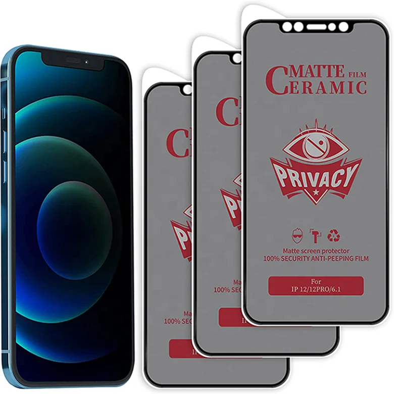 Mobile Phone Anti Fingerprint anti spy Ceramic Screen Protector Matte 2.5d 9H Unbroken Mobile phone Nano Film