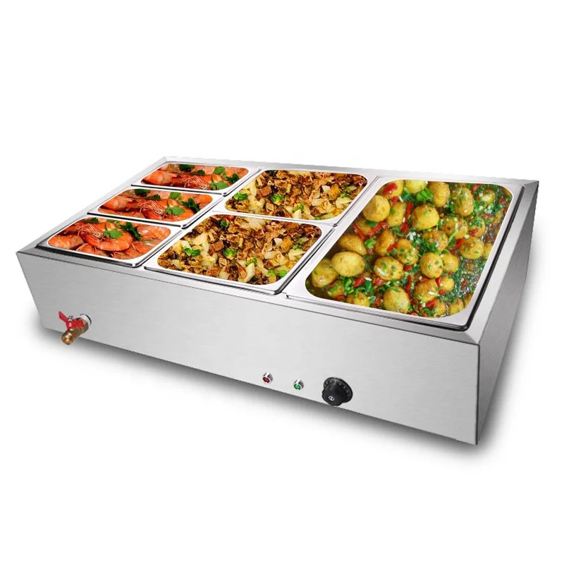 Stainless Steel  Food Warmer Bain Marie Buffet Catering Equipment Commercial Warmer Machine Food Warmers For Restaurant On Sale